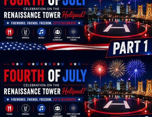 Fourth of July Above Sacramento | Fireworks From the Renaissance Tower Helipad